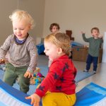 Children playing in studio