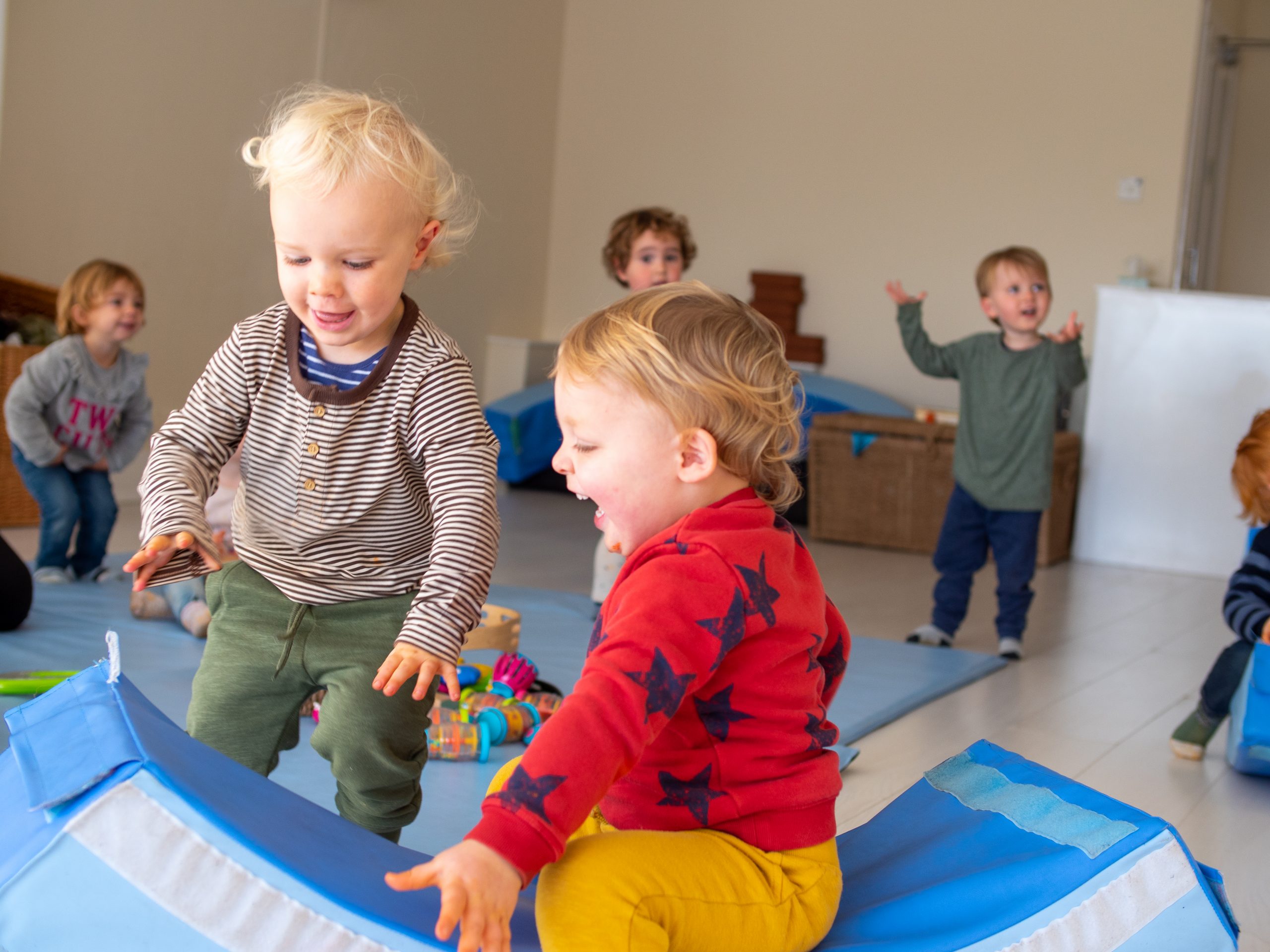 Children playing in studio