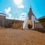 garden with tepee