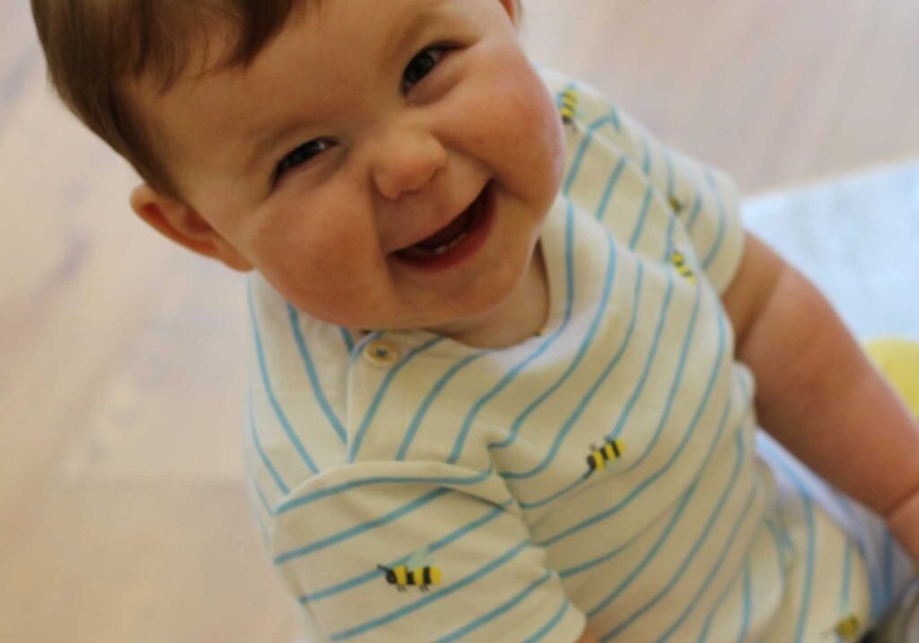 baby boy smiling