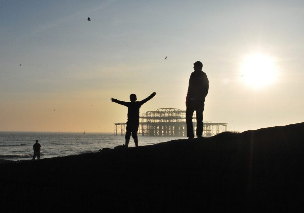 Brighton beach silhouette
